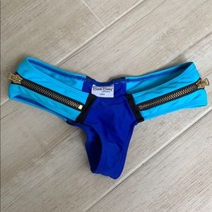 Beach bunny zipper blue bikini bottoms XS